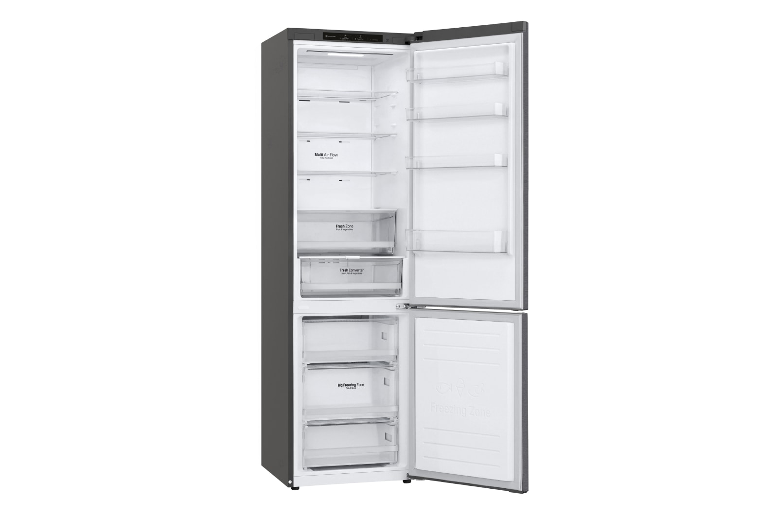 LG Kühl-Gefrierkombination | 384 Liter Nutzinhalt | Energieeffizienzklasse C | Dark Graphite | 203cm | Inverter-Linearkompressor | GBP62DSNCN, GBP62DSNCN